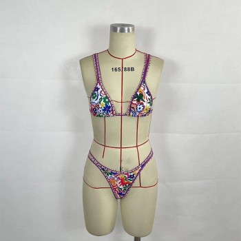 Sexy High Waist Bikini Set: Women's Summer Swimsuit with Print - Vacation Beachwear